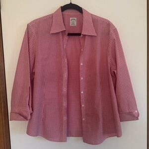 Brooks Brothers Pink Gingham Button-Down Shirt – Women’s Size 14